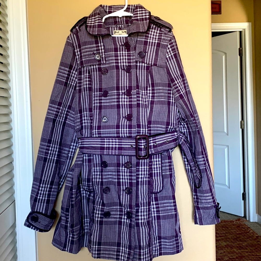 Purple Plaid Basic Edge button down jacket